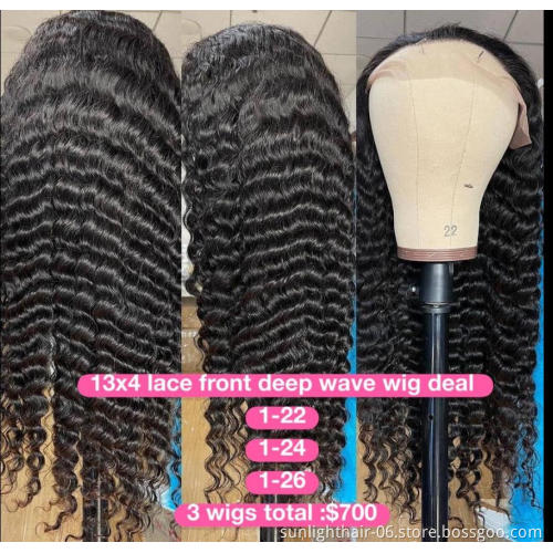 Mink brazilian  vendor jewish wig Indian temple hair processed virgin hair deep wave human hair lace wigs with top quality